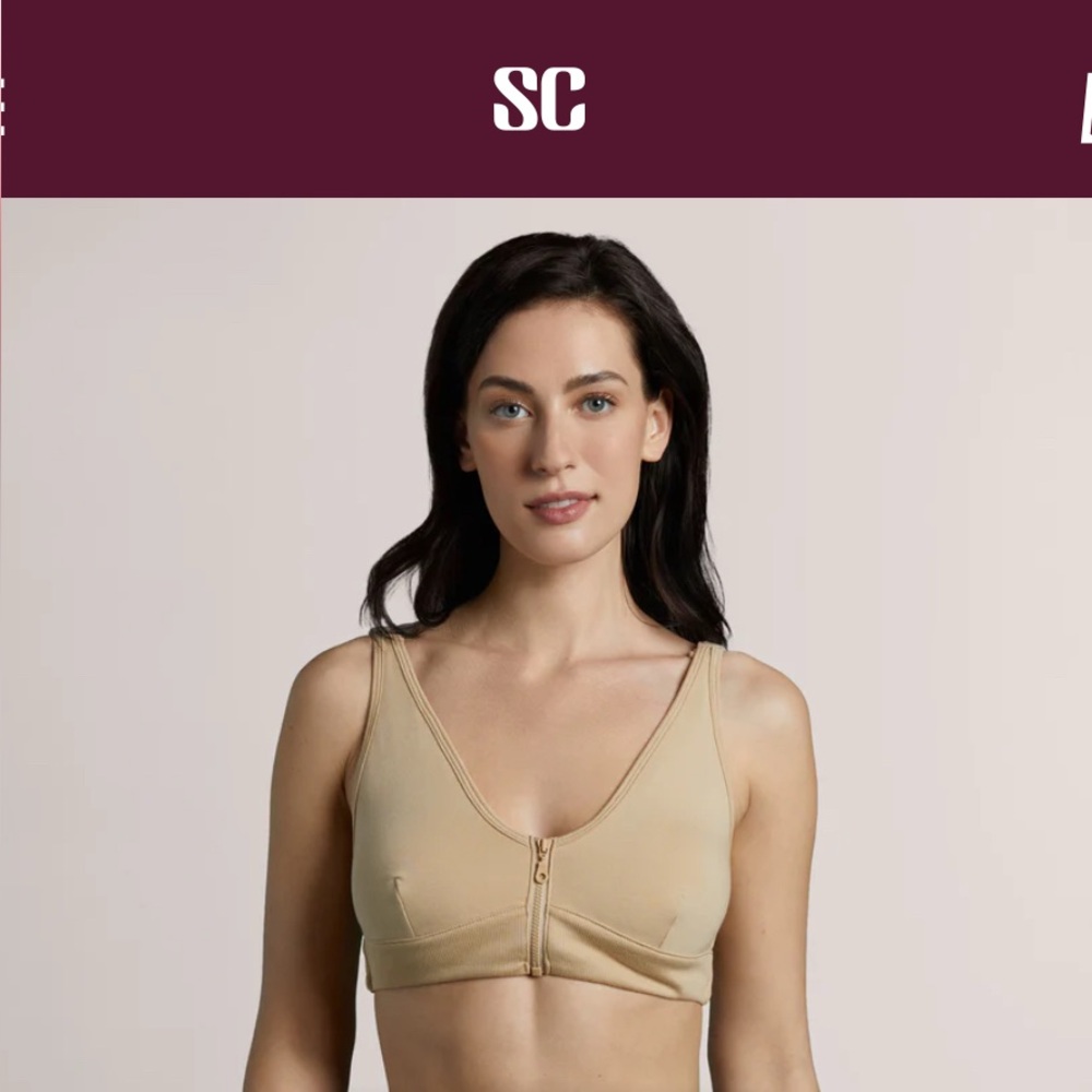 Slick Chicks wireless front zip lounge bra size Large - Picture 7 of 10